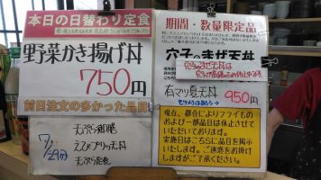 日替わり定食は野菜かき揚げ丼食